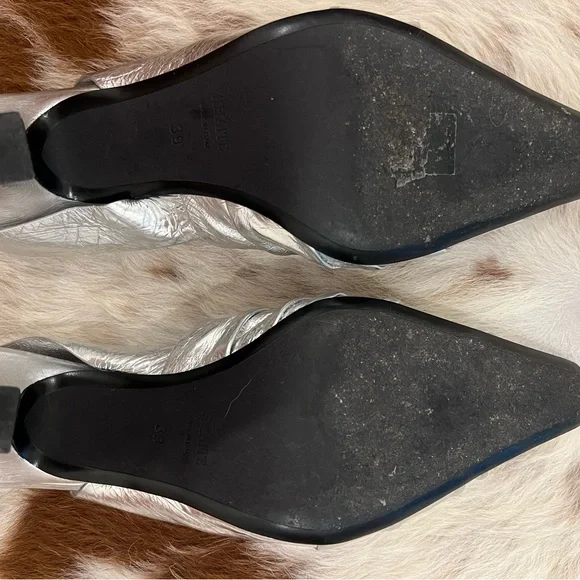 Khaite Metallic Leather Slingback Pumps